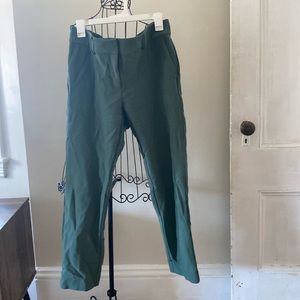 Sage green taper leg trousers